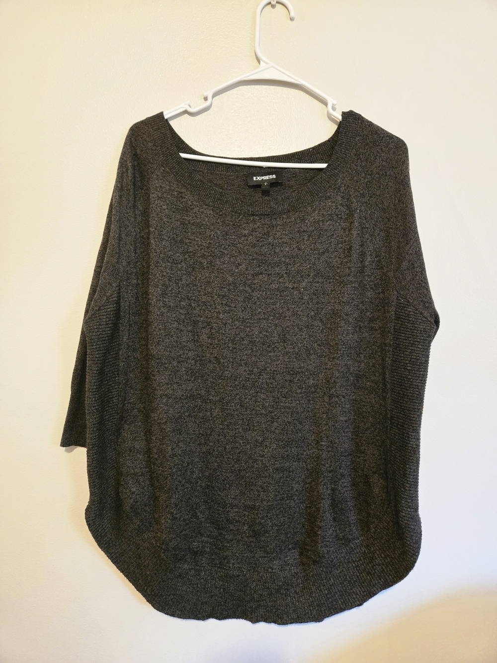 Express Charcoal Scoop Neck Knit Sweater